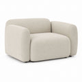 Poltrona da soggiorno beige in poliestere arrotondata 100 x 90 x 75 cm