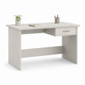 Scrivania da ufficio tradizionale grigio chiaro in pannello truciolare nobilitato rettangolare con cassetto 120 x 60 x 75 cm